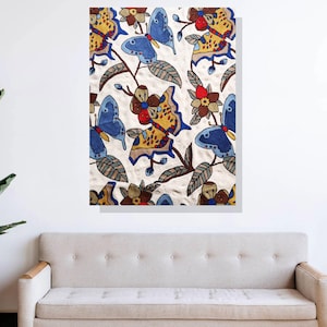 Handmade Wool Kashmir Wall Hanging – Intricate Embroidered Art for Home Decor | Butterfly Design Indian Wall Decor