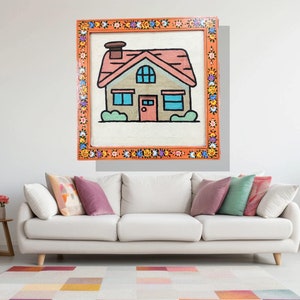Traditional Kashmiri Embroidered Wall Hanging – Vibrant Boho Style Decor | Wooden Wall Hanging Decor | Gift For Art Lovers