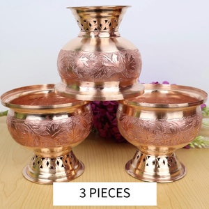 Hand-Engraved Pure Copper Bowl | Artisan Decor & Gift Idea | Hand-Engraved Art for Table or Shelf | Rustic Home Accent