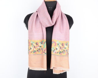 Mantón de cachemira suave Kani de Cachemira, bufandas bordadas Kani, bufandas de verano Kani, bufanda envolvente de cachemira tejida Kani-78 "× 28"