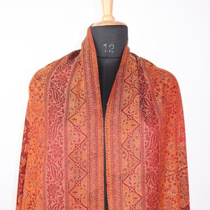 Cachemira doble cara seda Pashmina Shawl / Cachemira Pashmina Jamawar Shawl / Pashmina para boda / Chal y envolturas / Mantas de chal hechas a mano