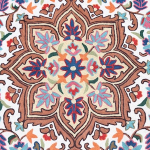 Kashmir Chain Stitch Rug | Handmade Kashmir Embroidered Rugs | Kashmir Tapestry Rug |Decorative Wool Carpet-2.5Ft×4Ft