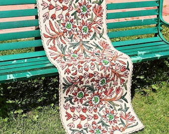 セール　限界価格　ナムダ　ウールラグ　ハンドメイド 本物のカシミールウールナムダ - 手作りのフロアデコレーション