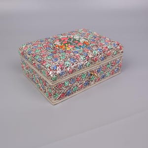Kashmir-Inspired Hand-Painted Jewelry Box – Vintage-Style Organizer for Accessories | Perfect for Special Occasions