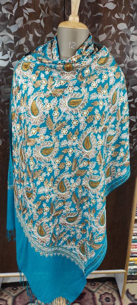 8028 Turquoise Embroidered Almond Designed Pure | Etsy