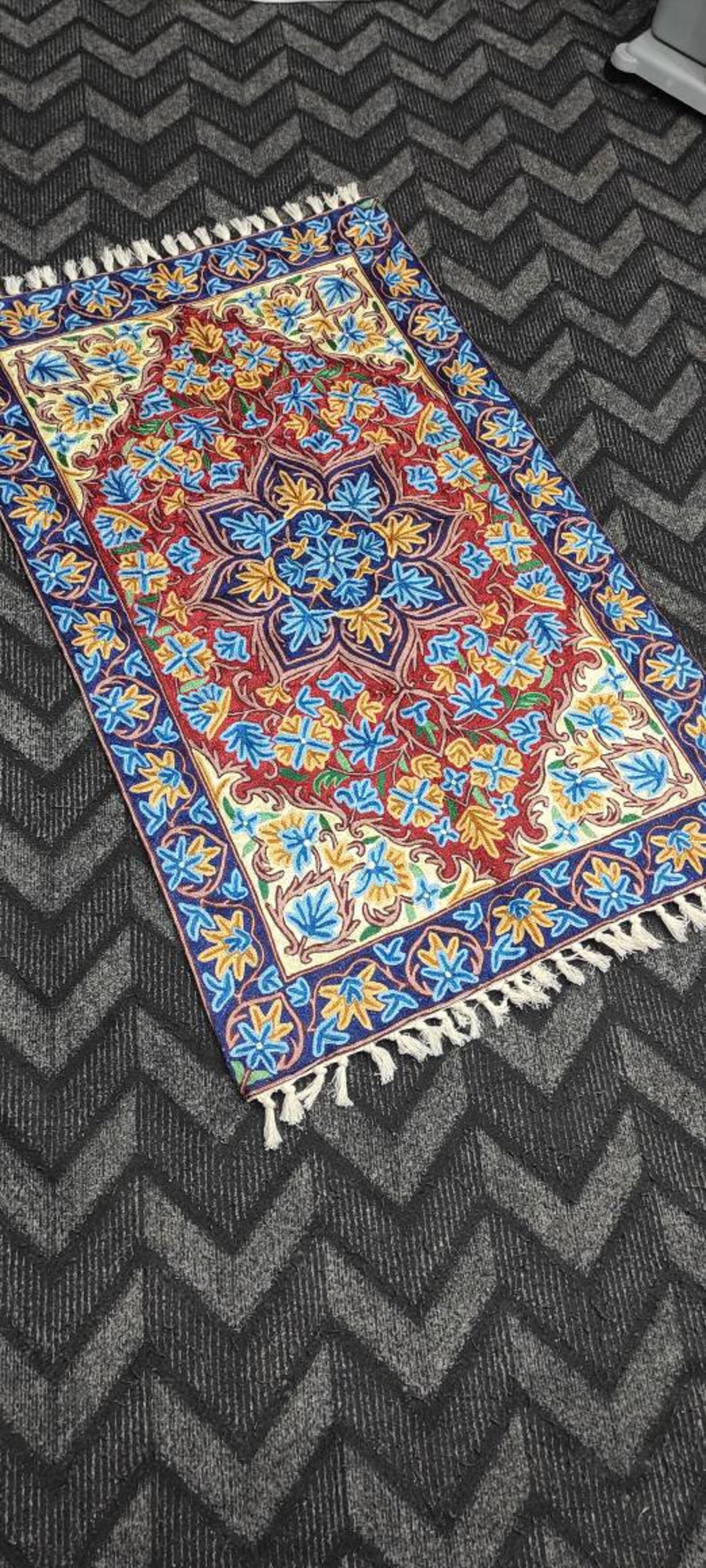 Tapestry 12076 Cm Hand Made Floor Rug With Hand Embroidery Etsy