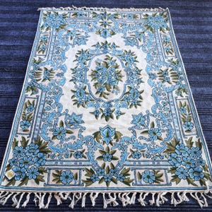 Handmade Kashmir Wool Tapestry Rug – Vintage-Inspired Wall Hanging, Boho Home Decor