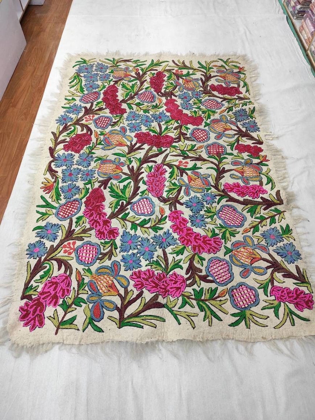 Handmade Felted Namda Rug From Kashmir ,woolen Handmade Rugs