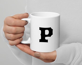 P-mok - alfabetbeker - minimalistische mok