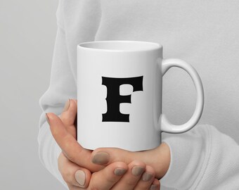 F-mok - alfabetbeker - minimalistische mok