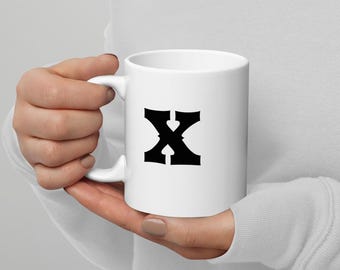 X-mok - alfabetbeker - minimalistische mok