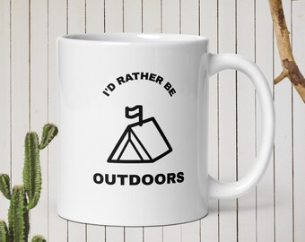 Ik zou liever buiten zijn – koffiemok voor kampeertent