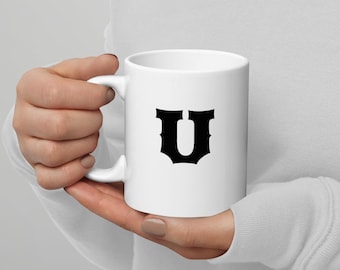 U-mok - alfabetbeker - minimalistische mok