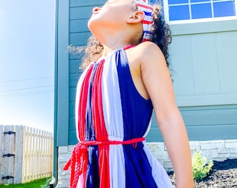 4th of July Headwrap | Patriotic Baby Headband | Stars & Stripes Headband | Red White Blue Hair Bow | USA Baby Outfit