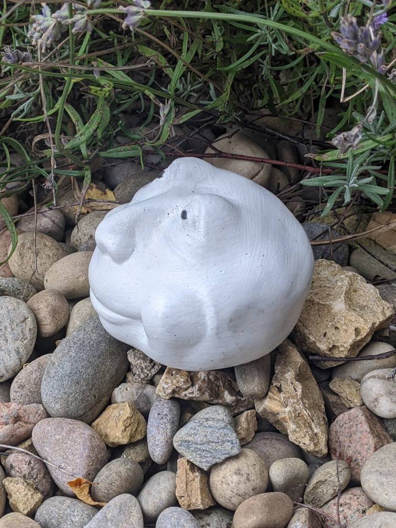 Stone Garden Ornament Stone Face Statue Figure 11cm Wide New Etsy