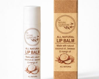 Natürlicher Lippenbalsam, Kokosöl, Mangobutter, Mandelöl, Bienenwachs, handgefertigt in Deutschland