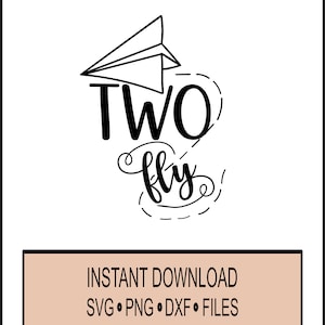 Geburtstag SVG, PNG und DXF - Zwei Fliegen 2.Geburtstagsfeier Papierflugzeug - Cricut Sofortiger Download - Flugzeug - Fliegen
