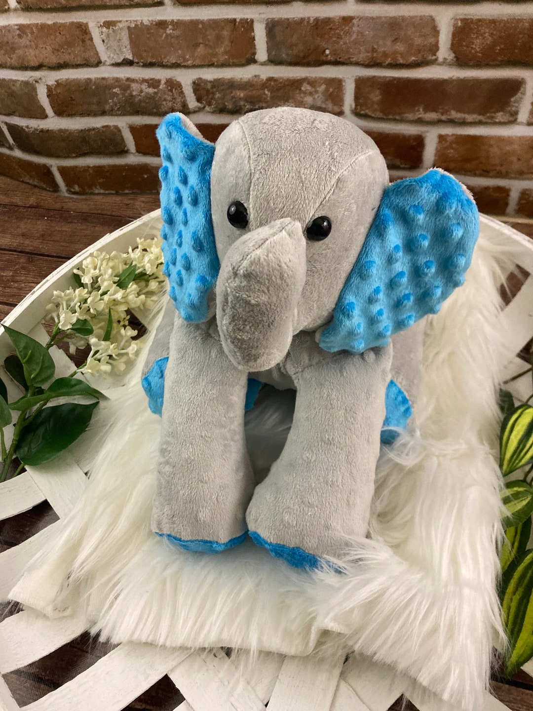 2lbs 15lbs Weighted Elephant Stuffed Minky Plush Animal Lap Pad Plushie