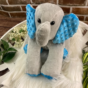 2lbs -15lbs Weighted Elephant Stuffed Minky Plush Animal Lap Pad plushie Comfort, Special Needs, Sleep, Anxiety Stress Relief Customizable