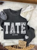 Custom Memory Keepsake BRIDE, Custom name, or WIFE Shirt  Wedding Dress Appliqué  Personalized Sweatshirt  Anniversary Gift Clothing