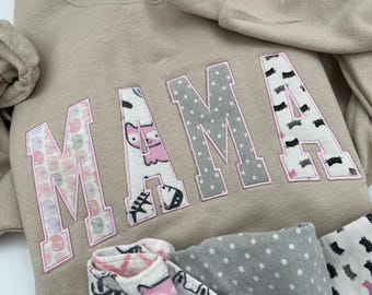 Curved Applique Mama Sweatshirt – Baby Clothes Keepsake