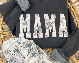 Baby Clothes Keepsake Sweatshirt Mama - Custom Applique, New Mom Gift
