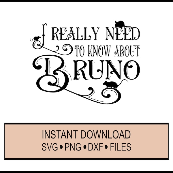 SVG - I really Need to talk about Bruno - We Don't Talk About Bruno - Cricut Instant Download - No No No - Encanto- Silhouette DXF And PNG