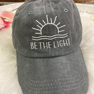Be the Light Christian Scripture Encouragement dad style Embroidery - Embroidered - Vintage Style Dat Hat Retro Trucker Bible