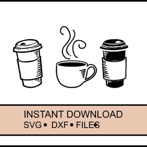 SVG - Café - Latte - Tasse à emporter tasse à café - Téléchargement instantané Cricut - Boire plus de café. Téléchargement - Silhouette DXF