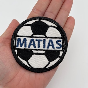 Custom Soccer Name Patch Iron On - Personalized Embroidered Badge for Jersey Backpack Jacket - Sports Team Gift - Sew or Heat Press Decal*