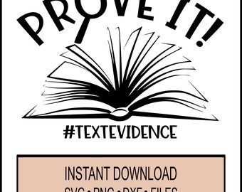 Prove It SVG、教師用テキスト証拠デザイン、辞書百科事典カットファイル、Cricutインスタントダウンロード、DXF PNG