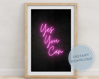 Yes You Can Art Print - Digital Download - Printable Wall Art - Instant Download