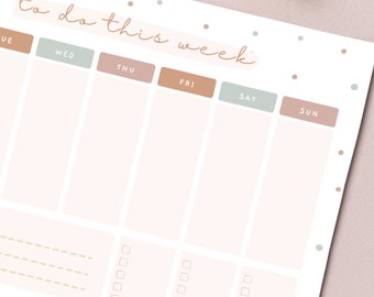 Weekly To Do List | Printable Planner | Print At Home | Weekly Schedule | Printable PDF