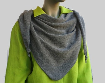 Bufanda triangular de punto ~ Chal de mezcla de cachemira y merino