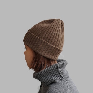 Winter slouchy beanie, Mongolian yak wool hat, knit warm winter hat for woman