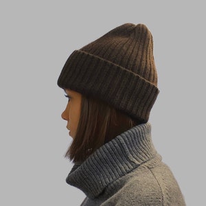 Slouchy beanie, Yak wool warm winter hat, knit hat for woman