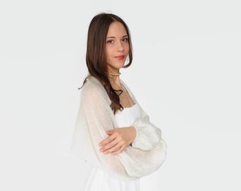 Wedding mohair cardigan ~ Bridal cape  ~ Wedding bolero