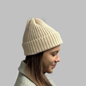 Winter hat, slouchy wool  knit beanie, knitted merino wool beanie