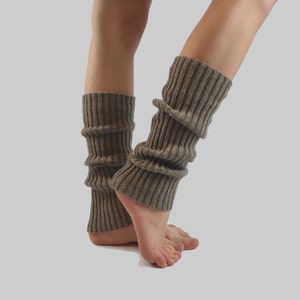 Yak wool leg warmers for women, Undyed Mongolian yak wool leg warmers, Yoga lovers gift