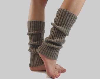 Yak wool leg warmers for women, Undyed Mongolian yak wool leg warmers, Yoga lovers gift