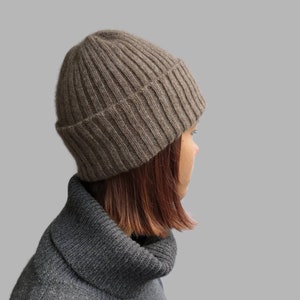 Yak wool hat, knitted slouchy beanie.