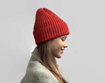 Winter knit hat ~ Merino wool slouchy beanie