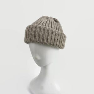 Fisherman hat from yak wool ~ Knit winter beanie Gray
