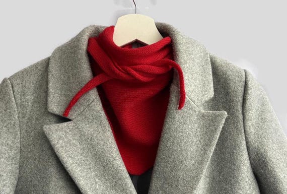 Knit triangle scarf, cashmere merino blend shawl, knit wool scarf.