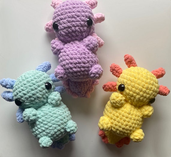 Big Cute Axolotl Crochet Stuffed Animal Plush Toy Handmade. Etsy UK
