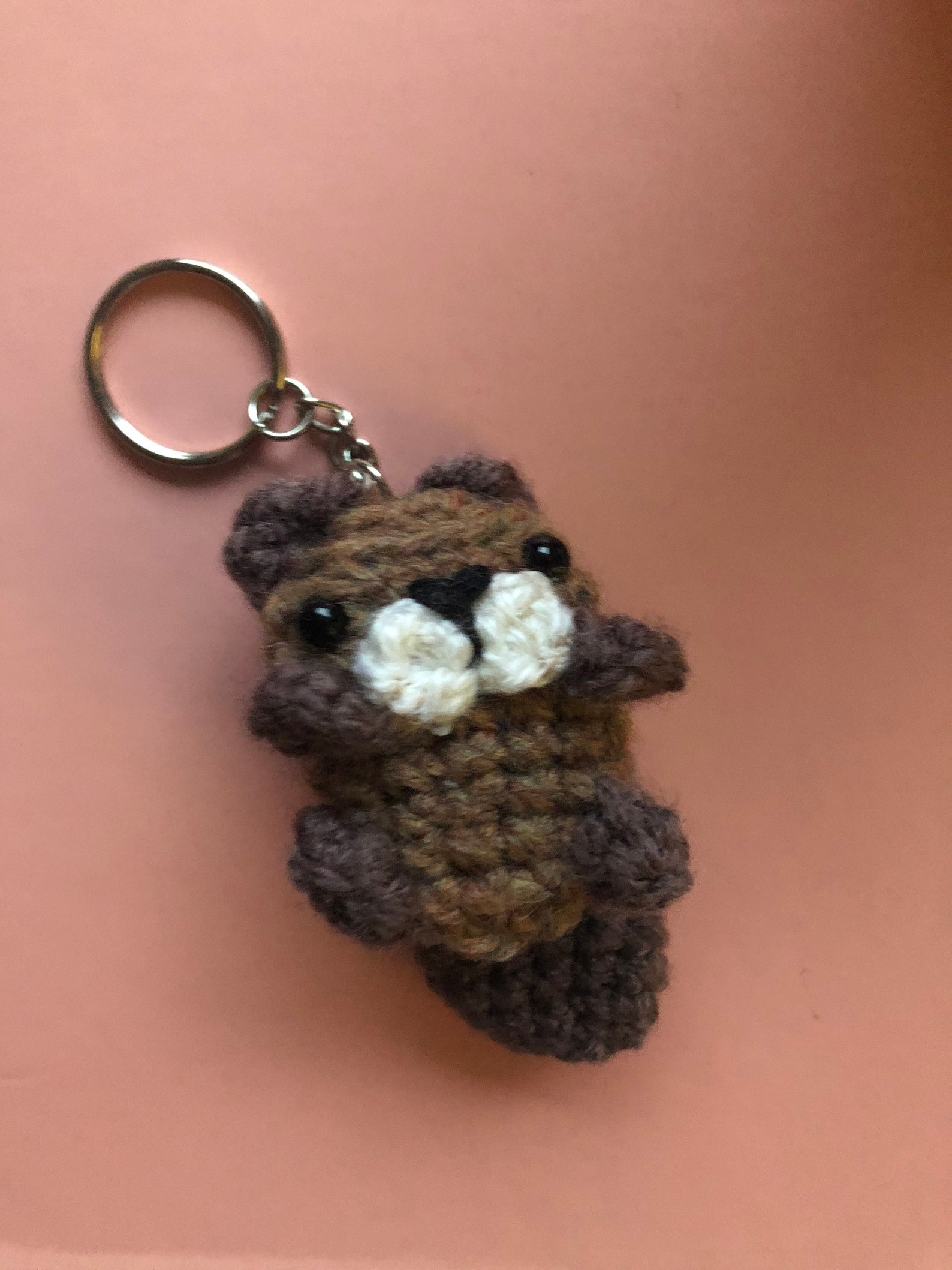 Cute Chibi Beaver Crochet Keychain Stuffed Animal Plush Toy Etsy