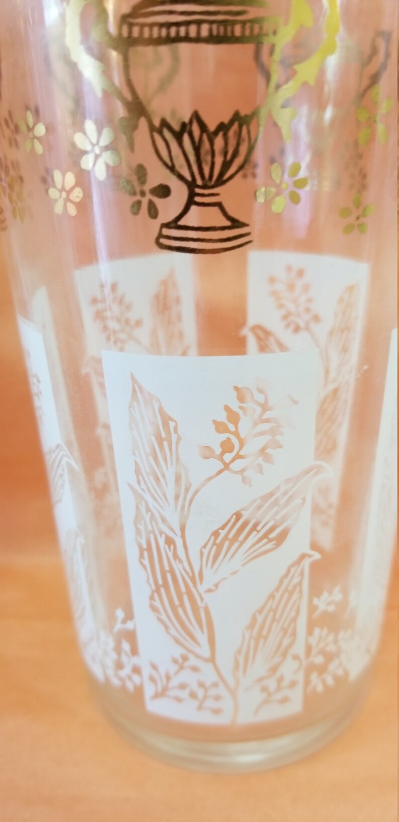 Set of 4 Vintage White With Gold Tea Lemonade Water Glasses Etsy