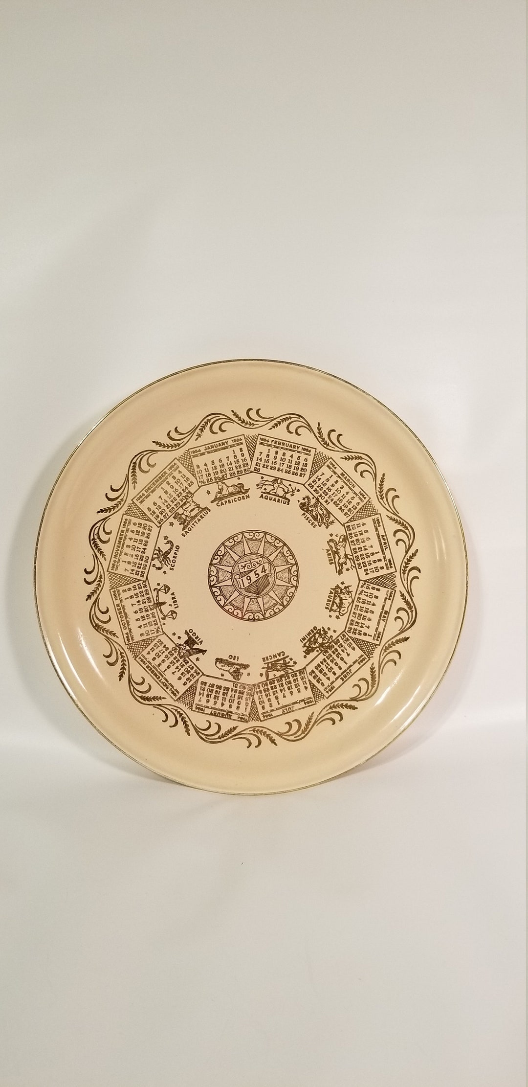 Homer Laughlin Jubilee 1954 Calendar Plate Lot 494 Etsy