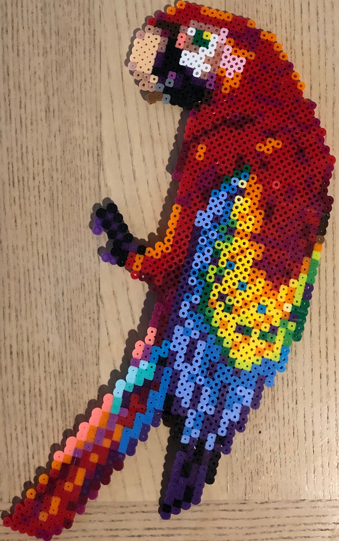 Handmade perler bead parrot decoration Etsy