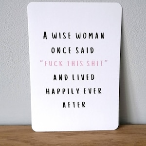 Een wijze vrouw ongelijste afdruk | Wanddecoratie | Home print | Grappige quote | Slaapkamer print | Woonkamer print | Typografie print |